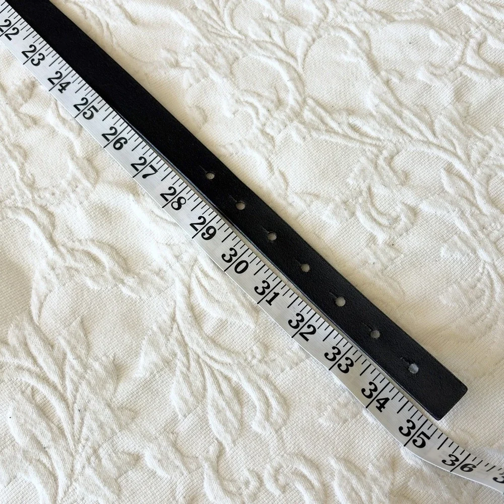 Vtg Gap‎ Black Leather Bow Belt Classic Preppy Coquette Women M Made In USA Y2K